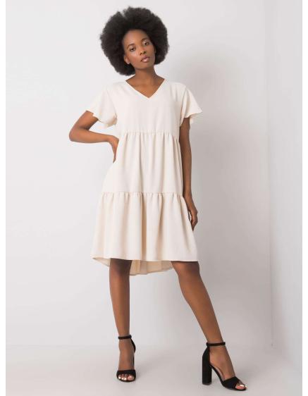 Női fodros ruha Manette RUE PARIS RUE PARIS bézs