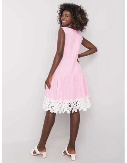 Női fodros ruha FREDERICA világos rózsaszín
