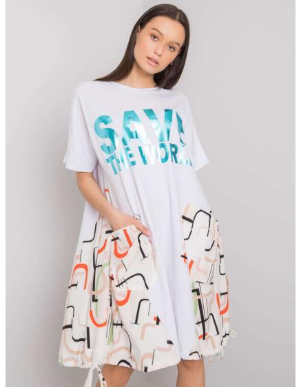 Női EBBA fehér és bézs ruha