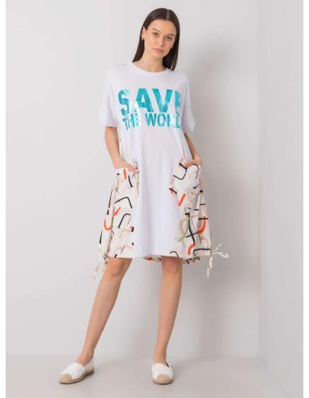 Női EBBA fehér és bézs ruha