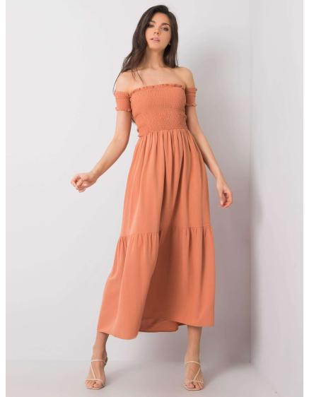 Női ruha fodrokkal Pallavi RUE PARIS narancssárga