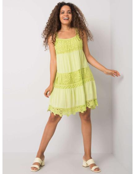 Dámské šaty Eunice OCH BELLA limetkově zelené 