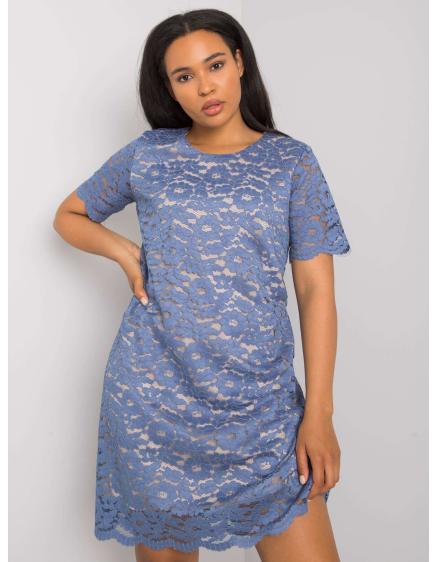Női plus size csipkeruha Ginny kék