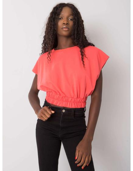 Női rövid kapucnis pulóver ANTIGUA korall színű