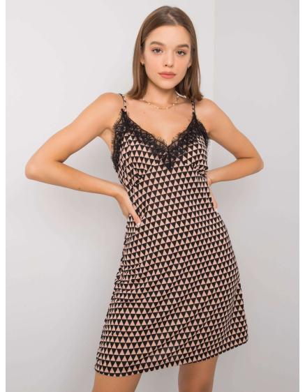 Női Emeline mintás ruha RUE PARIS bézs-fekete