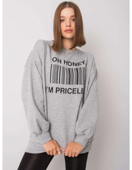 Női nyomtatott pulóver KARIS szürke