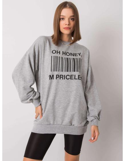 Női nyomtatott pulóver KARIS szürke