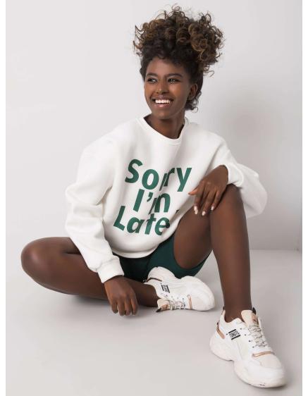 Női pulóver KAILEE ekrü és zöld színnel