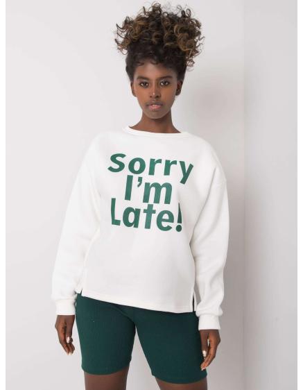 Női pulóver KAILEE ekrü és zöld színnel