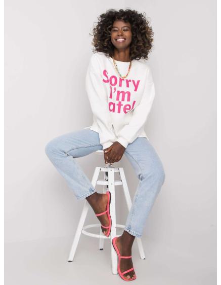 Női pulóver KAILEE-vel ekrü-rózsaszínű