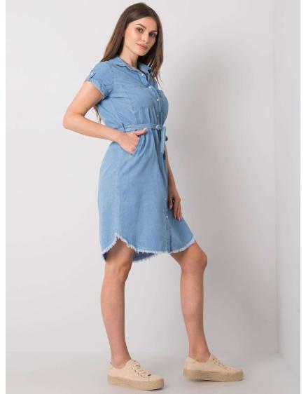 Dámské šaty s páskem Kathi RUE PARIS modré 