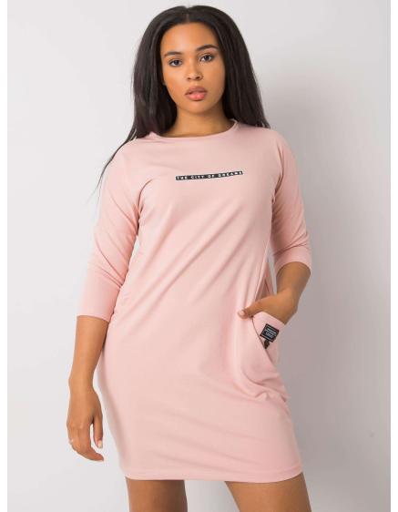 Dámske plus size šaty s vreckami SEREIA pink