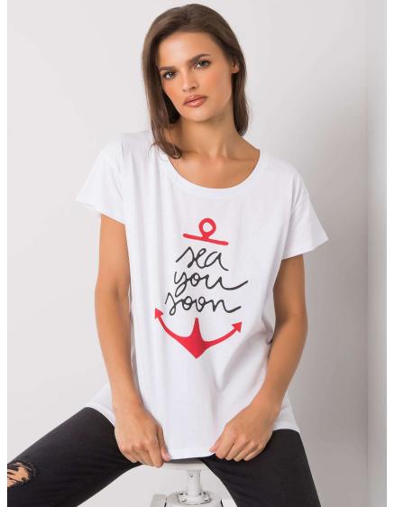 Női nyomtatott póló SILVA fehér