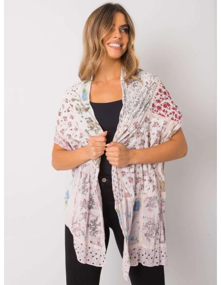 Női nyomtatott pamut sál AIDAN világos rózsaszínű