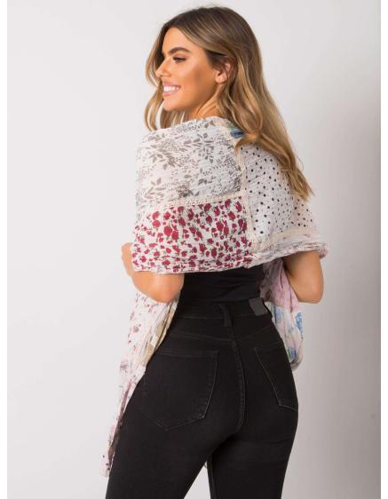 Női nyomtatott pamut sál AIDAN világos rózsaszínű