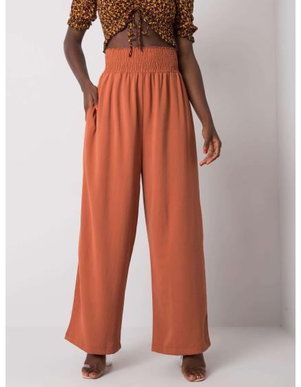 Dámske látkové nohavice Lareen RUE PARIS svetlohnedé