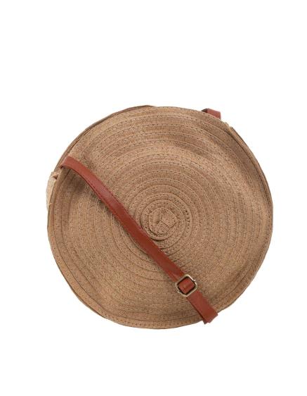 Női kockás kézitáska kerek BEACH sötét bézs színű