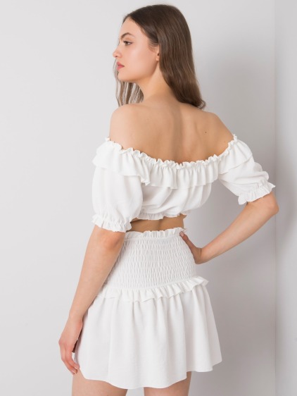 Dámsky top s volánikmi Arnika OCH BELLA white