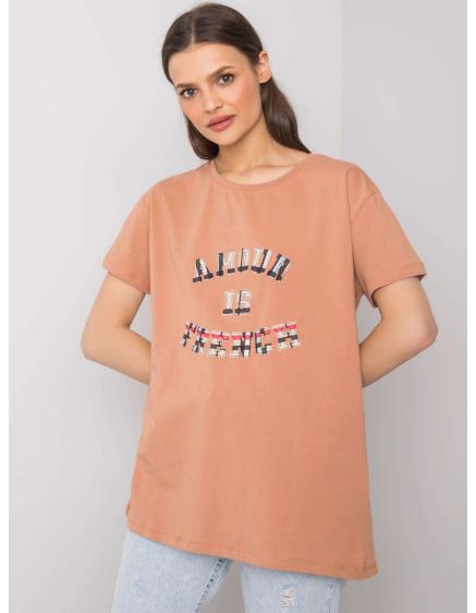 Női póló nyomtatott ELANI barna