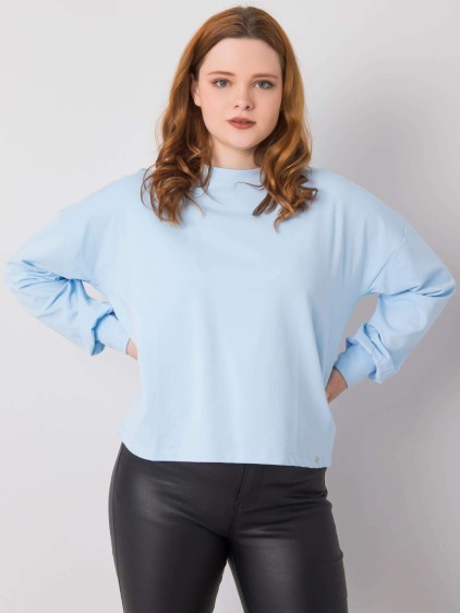Dámská mikina s dlouhým rukávem plus size FLORENTIA světle modrá 