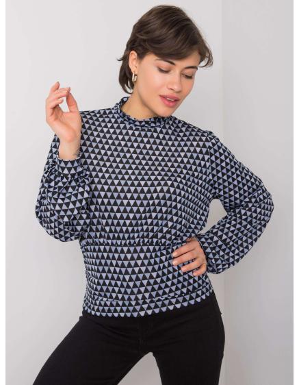 Női mintás blúz Abriana RUE PARIS fekete és kék Abriana RUE PARIS fekete-kék