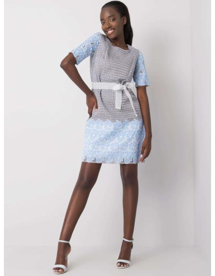 Dámské šaty vzorované KATYA šedomodré  