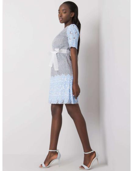 Dámské šaty vzorované KATYA šedomodré  