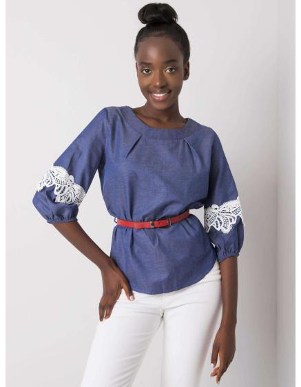 Női blúz övvel DANNA kék