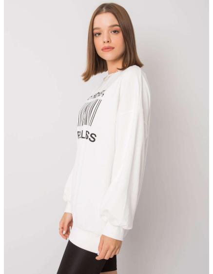 Női nyomtatott pulóver KARIS ekrü színű