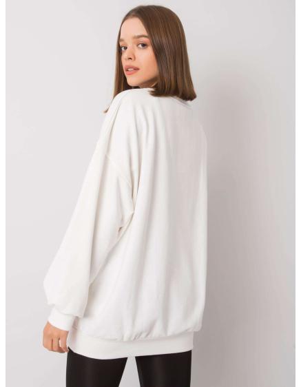 Női nyomtatott pulóver KARIS ekrü színű