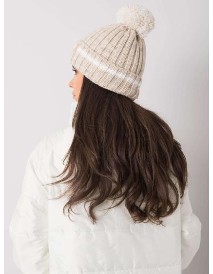 Dámská čepice s aplikací béžová 