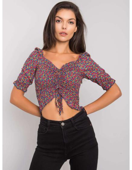 Női blúz hajtókával Bahia RUE PARIS kék