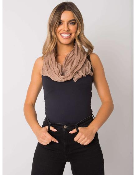 Női pöttyös sál ACE sötét bézs-rózsaszín