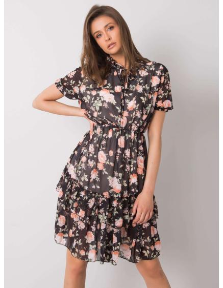 Női virágos MCKENNA ruha fekete