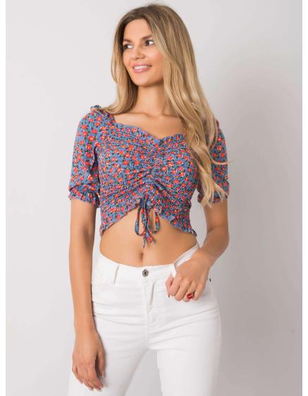 Női virágos blúz Kami RUE PARIS kék