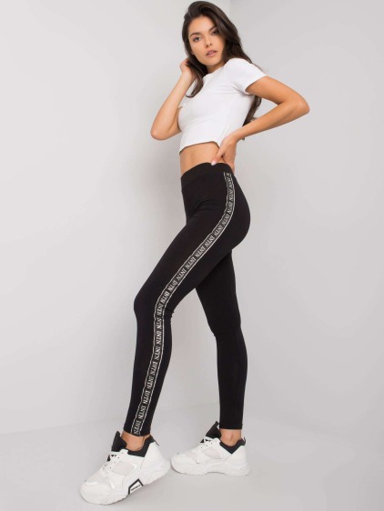 Női leggings RUE PARIS csíkos Akemi fekete