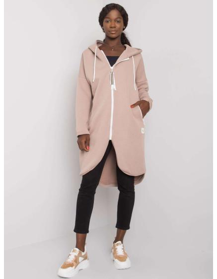 Női kapucnis pulóver STUNNING sötét bézs színű