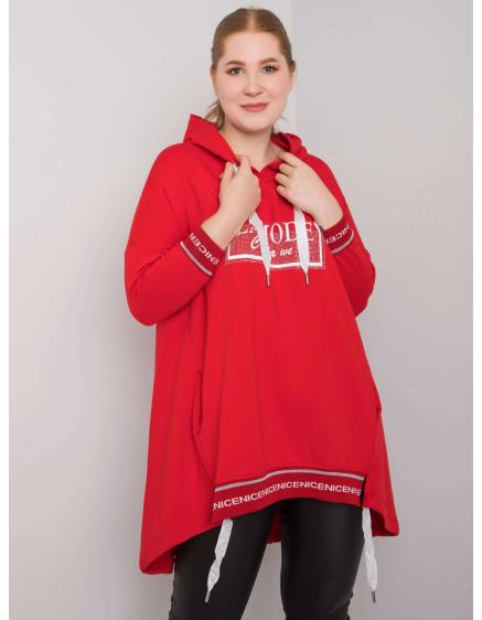 Női kapucnis pulóver BELINA piros