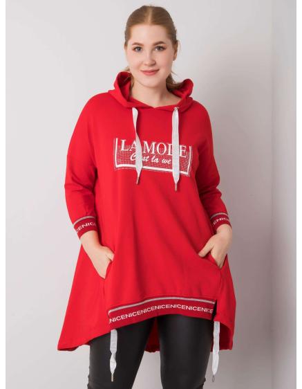 Női kapucnis pulóver BELINA piros