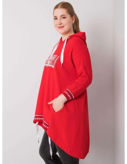Női kapucnis pulóver BELINA piros