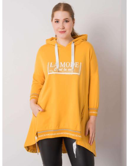 Dámská mikina s kapucí BELINA tmavě žlutá 