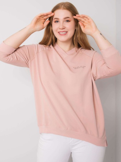 Dámská mikina plus size bavlněná NENIA růžová