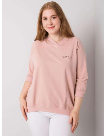 Dámská mikina plus size bavlněná NENIA růžová