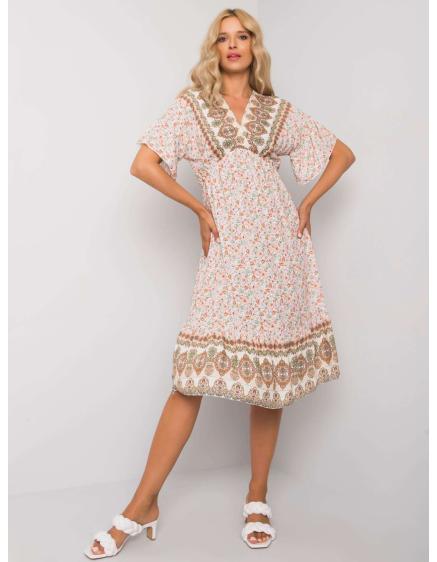 Dámské šaty SELKIE béžové a zelené 