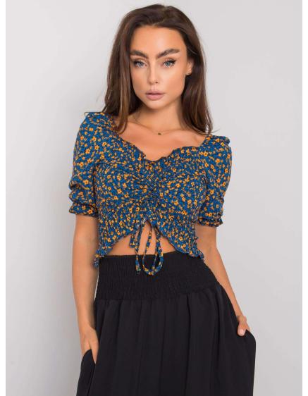 Női blúz fodros Laria RUE PARIS kék