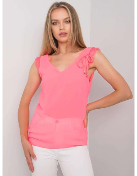 Női felső csipkével SAPPHIRE Fluo rózsaszín