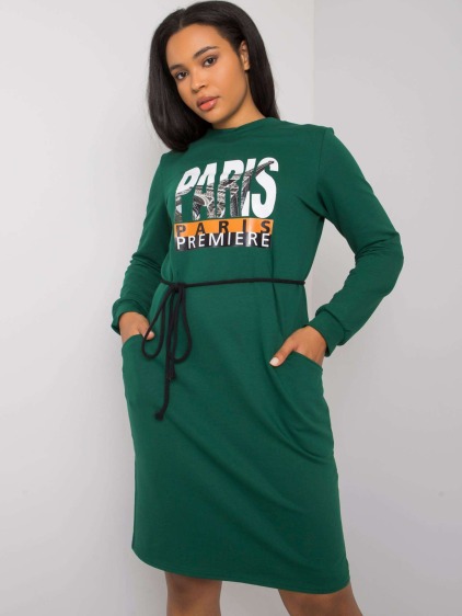 Dámske plus size bavlnené šaty LAREEN green