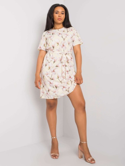 Dámske vzorované plus size šaty CELENE žlté