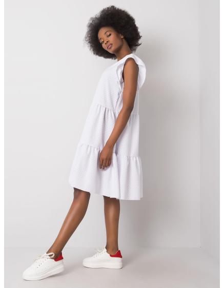 Dámské šaty pruhované Aubriella RUE PARIS bílé 