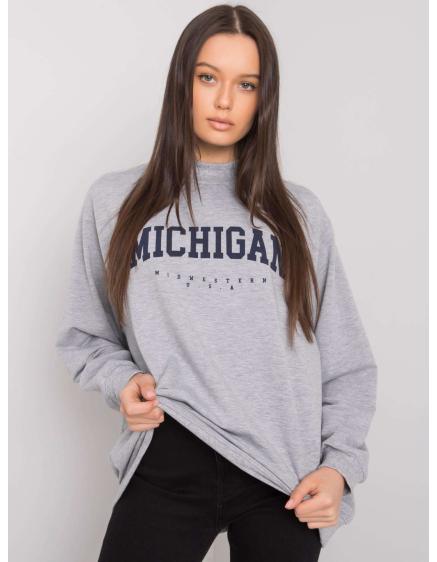 Dámska mikina s potlačou melange Majorie RUE PARIS sivá